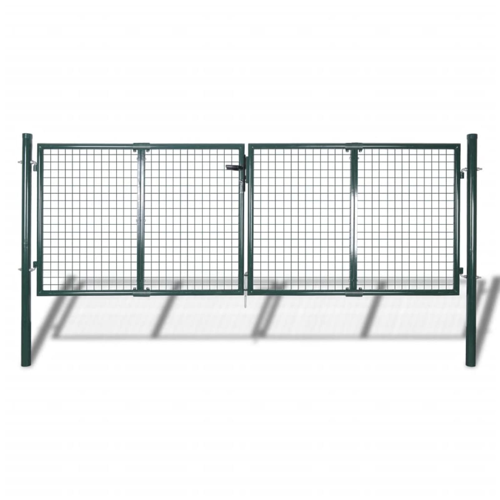 Cancello d'acciaio, pedonale per recinzione singola/doppia, recinzione esterna, cancello da giardino in acciaio, recinzione da giardino in acciaio 306 x 175 cm verde