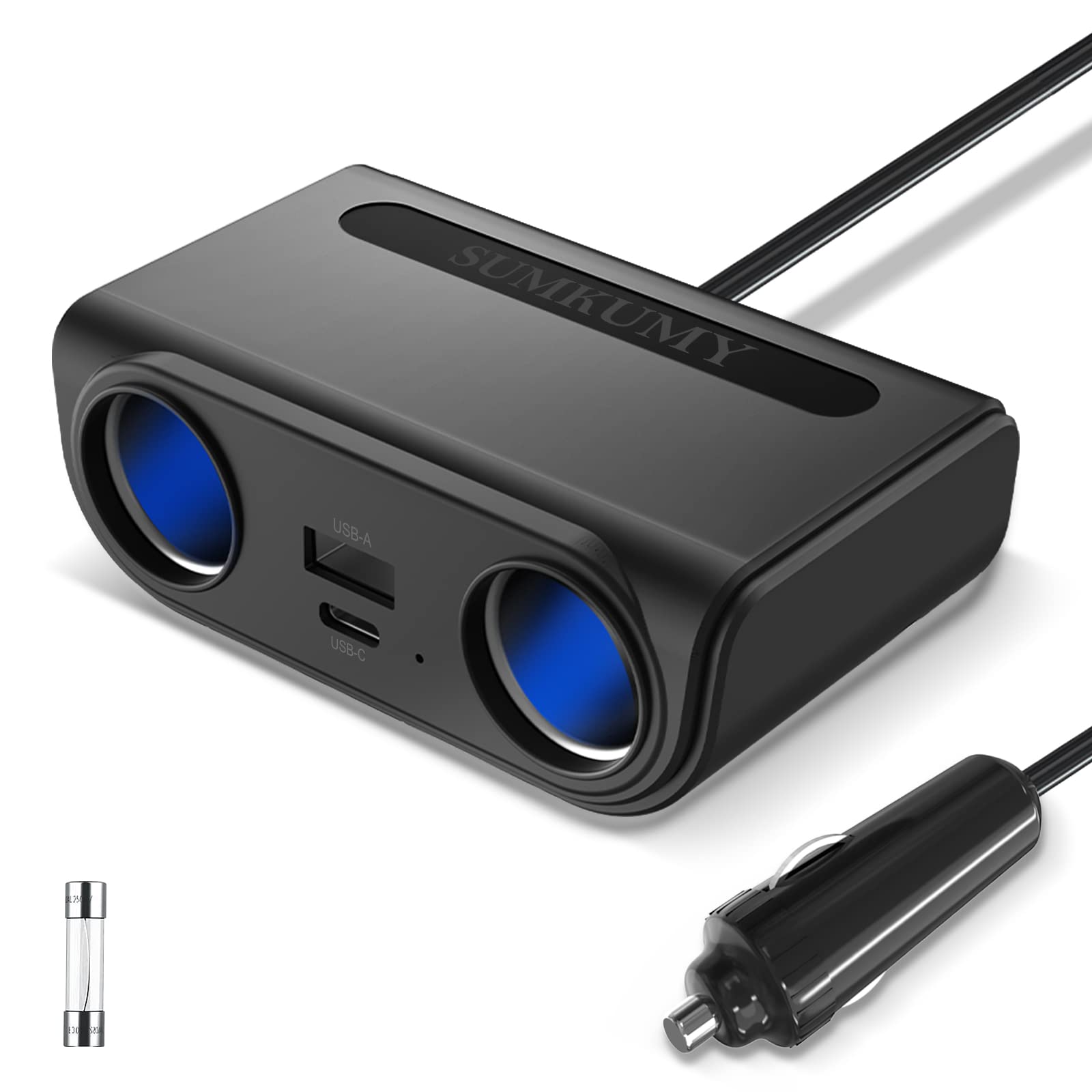 Amazon | 【1PD+1USB+2連】 シガーソケット2連 80W SUMKUMY