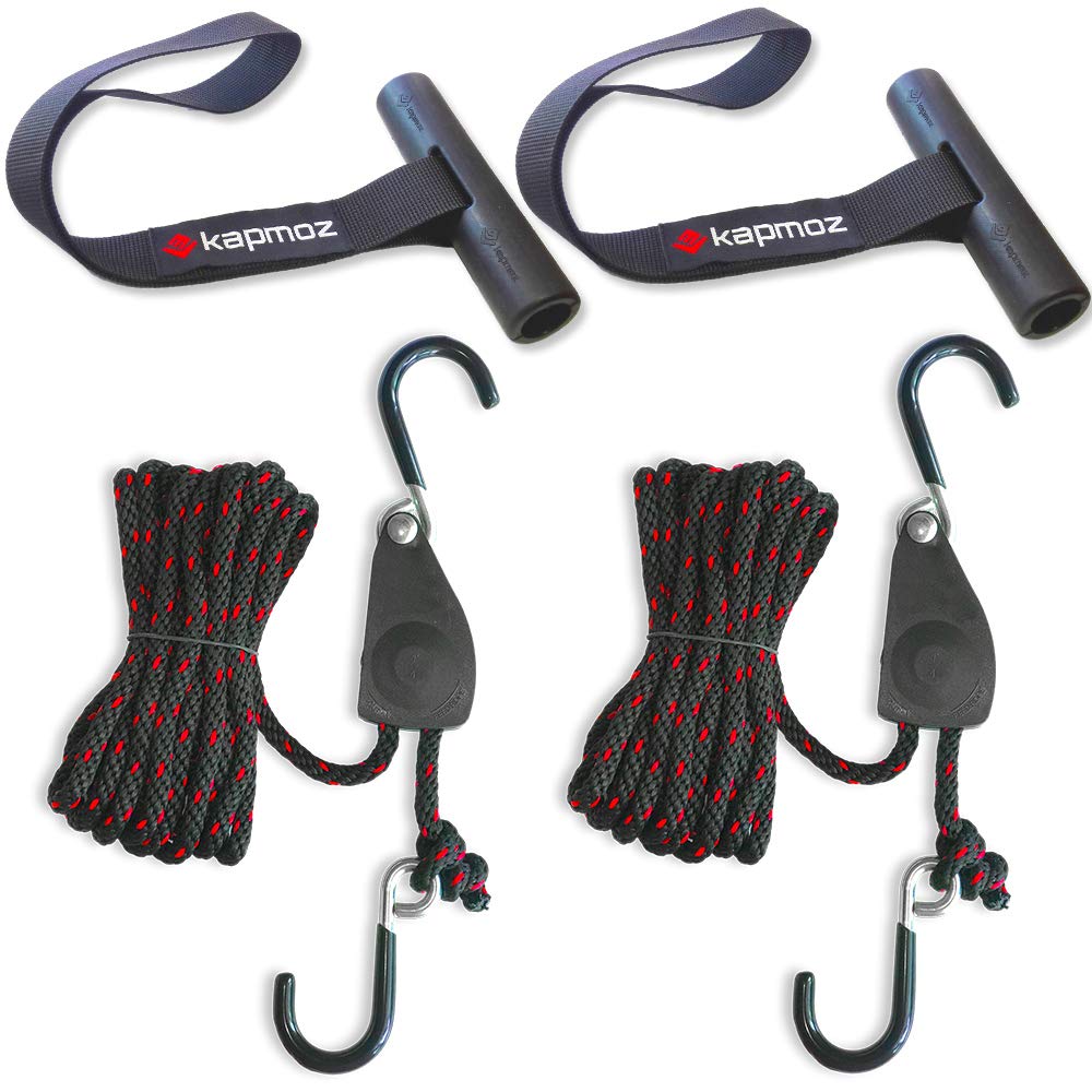 Buy Kayak tie Down Straps Bow and Stern tie Downs Loops Strap Ratchet