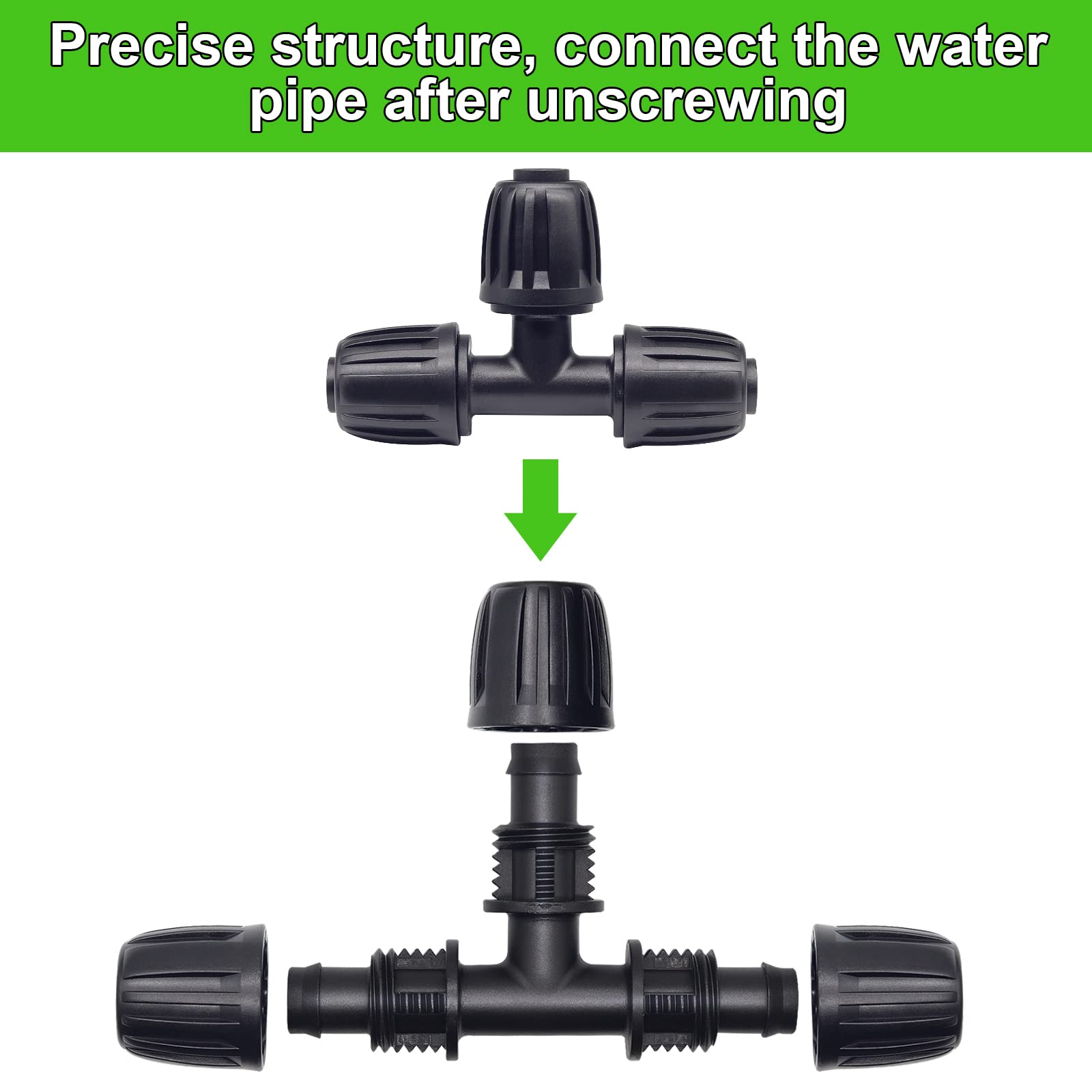AERZETIX Set 10 Raccordi A T 3 Vie 6mm Per Tubi Microirrigazione - Sistema Irrigazione A Goccia