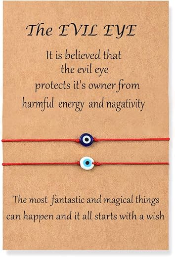 Shonyin Handmade Evil Eye Bracelets Set with Card Red String Bracelet Kabbalah Protection Luck Amulet for Women Men Family Friends B07NM9X2N3