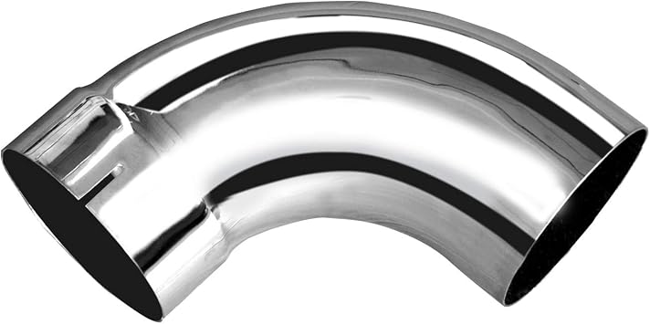 Chrome Exhaust Pipe 5 Inch ID/OD 90 Degree Elbow Tube with 10 Inch Arms