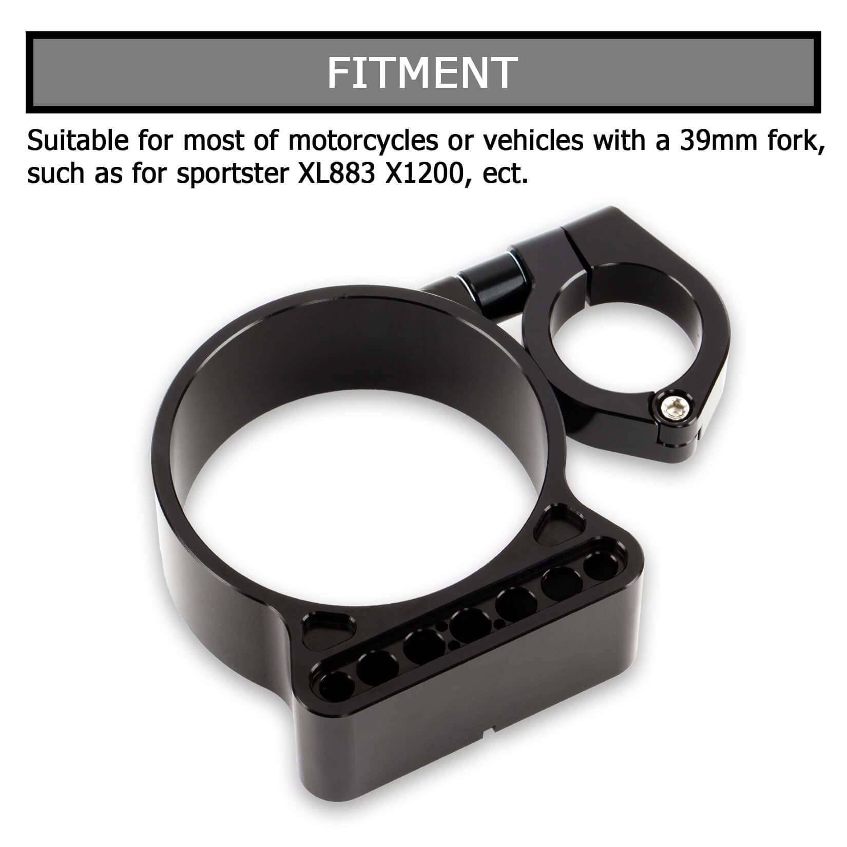 Speedometer Relocation Bracket For Harley Sportster - CNC Aluminum, 39MM Fork Mount | Adjustable Odometer Bracket For XL883, X1200 - View #11