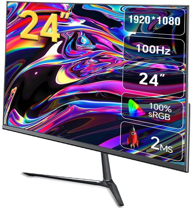 Anmite 24-inch IPS 100Hz Full HD Gaming Monitor with key features highlighted