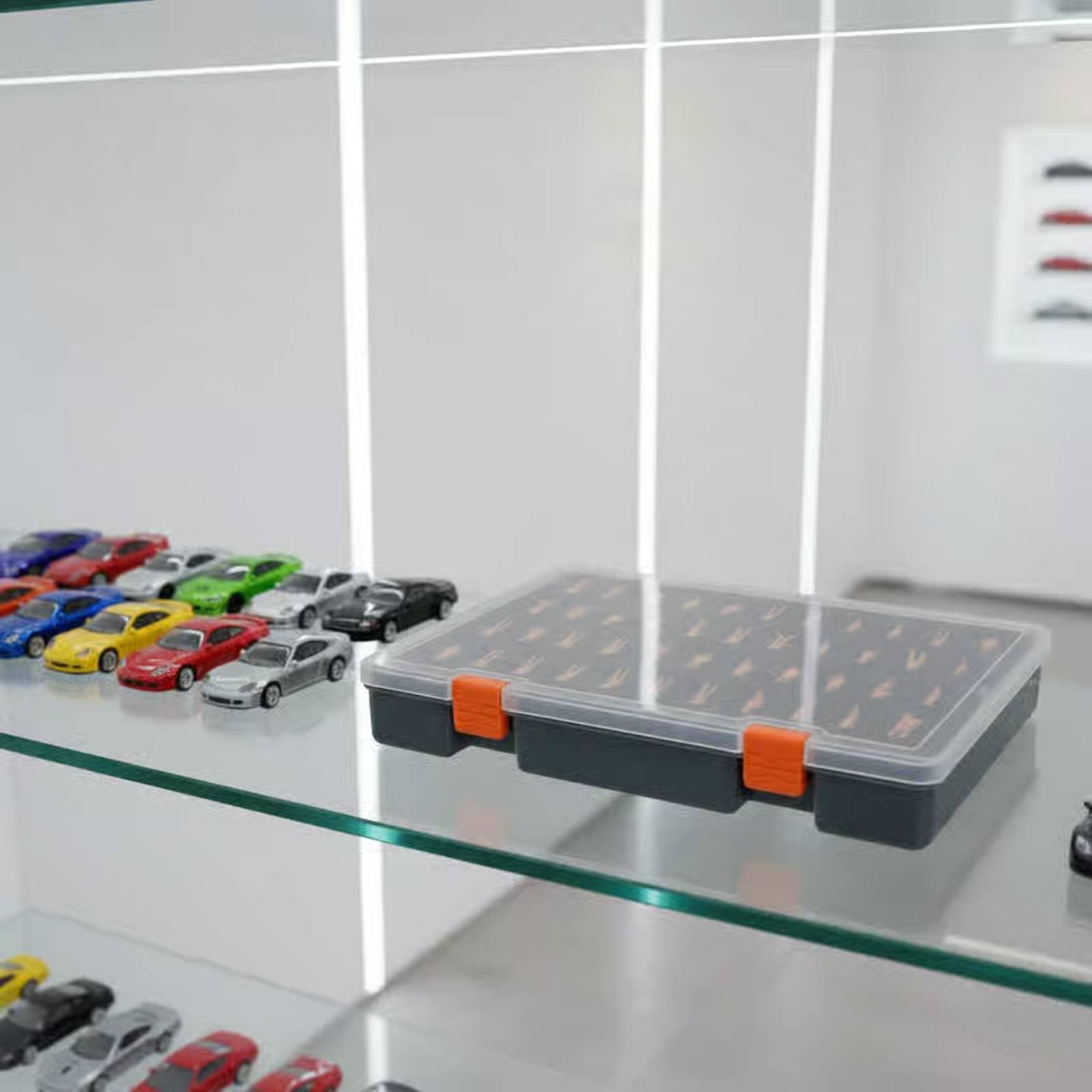 Box Porta Figure in 1/64 Acrilico Scatola Acrilica Modellini Auto Ordine Facile Custodia per Collezionisti, Hobbisti, Esposizione, Conservazione, Gray