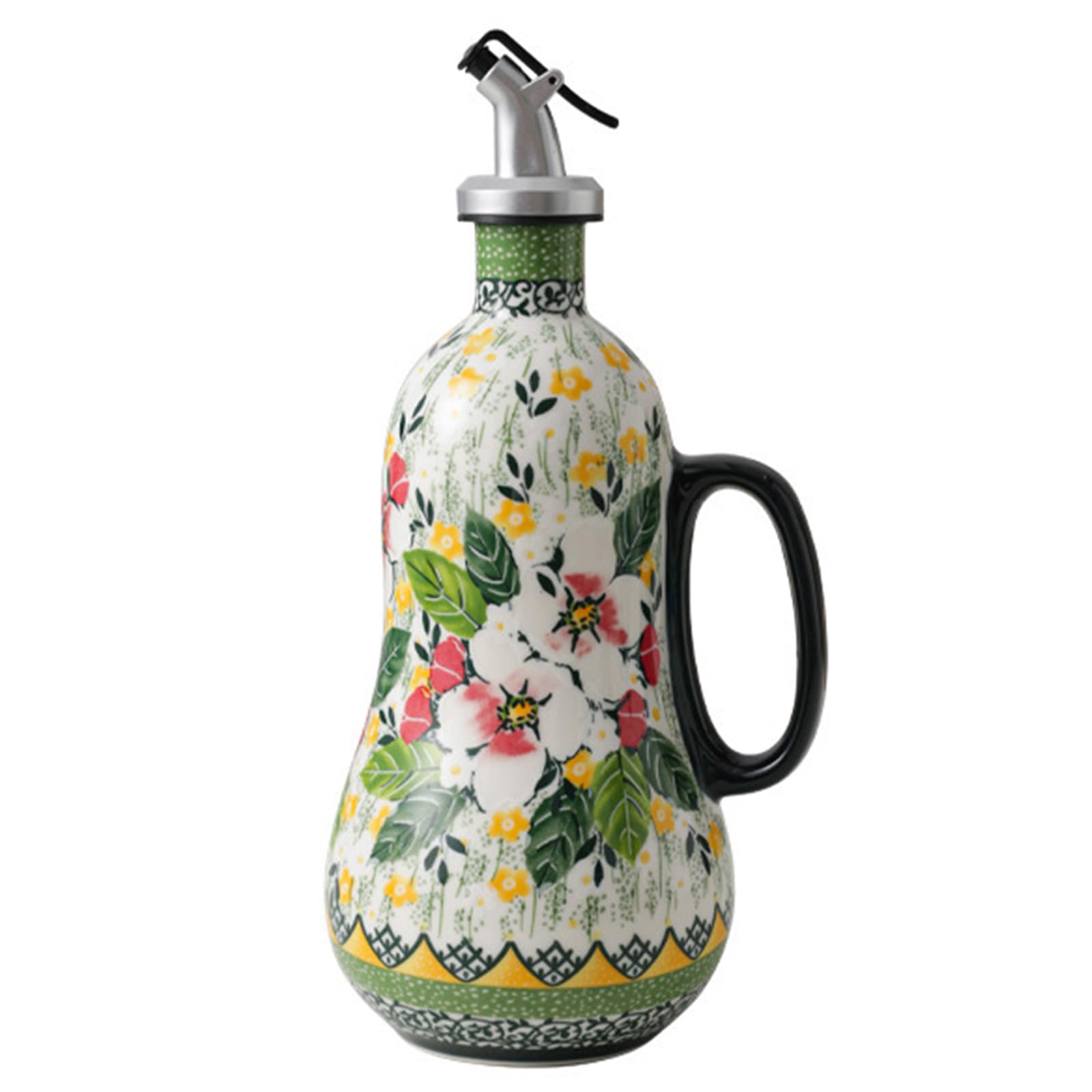 Mekalero Strong 680ml Ceramic Condiment Bottle Safe and Simple to Clean Perfect for Daily Use with Cooking Oil or Pancake Topping Kitchen Storage Jar
