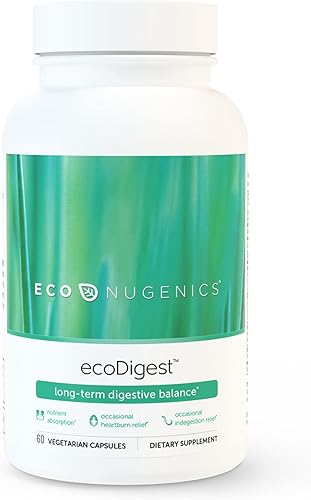 EcoNugenics EcoDigest - Suplemento para la salud digestiva - 60 cápsulas - Apoyo digestivo - Hierbas, hongos medicinales y enzimas - Alivio de la