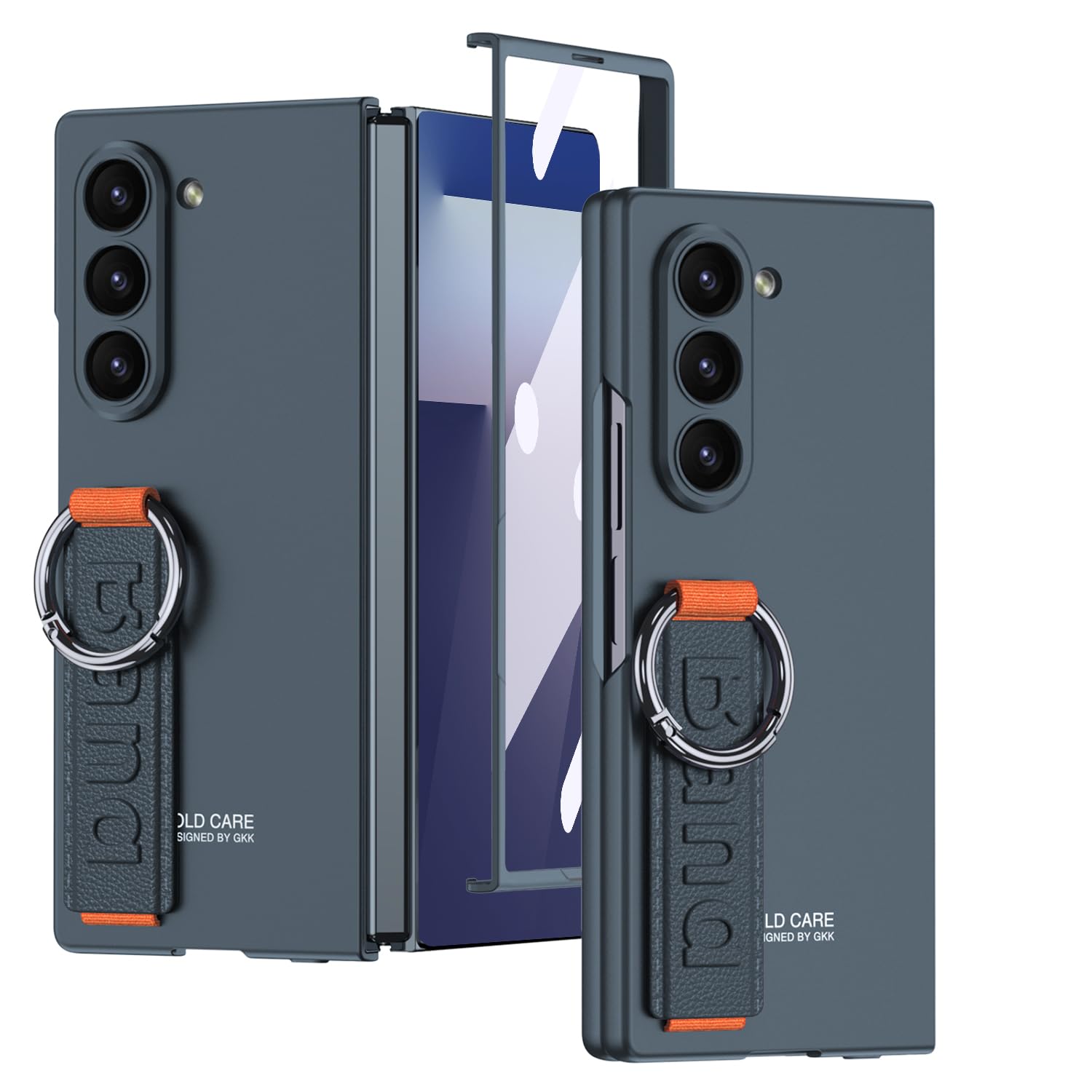 COQUE Funda Galaxy Z Fold 7 con Bucle, Funda de Aluminio Totalmente Cubierta con Soporte para Correa de muñeca, Funda Plegable para Samsung Galaxy Z Fold 7 5G-Verde