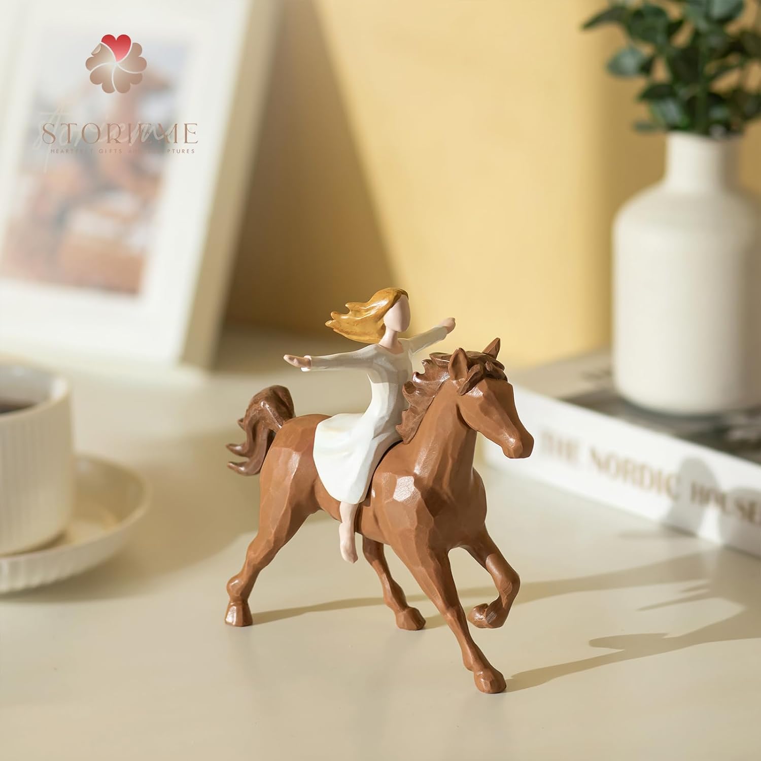 Storieme Horse Gifts for Women Girls: Cool Horse Figurines Statue Decorations Birthday Memorial Gift for Horses Lover Teen Girl Equestrian
