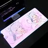 Gaming Mouse Pad Pink Anime Girl Kanna Mouse Pad Rgb Large Mouse Pad Gamer Computer Cute Cute Mousepad XxlLed Light Gaming Keyboard Pink Table Desk Mat 1000x500mm