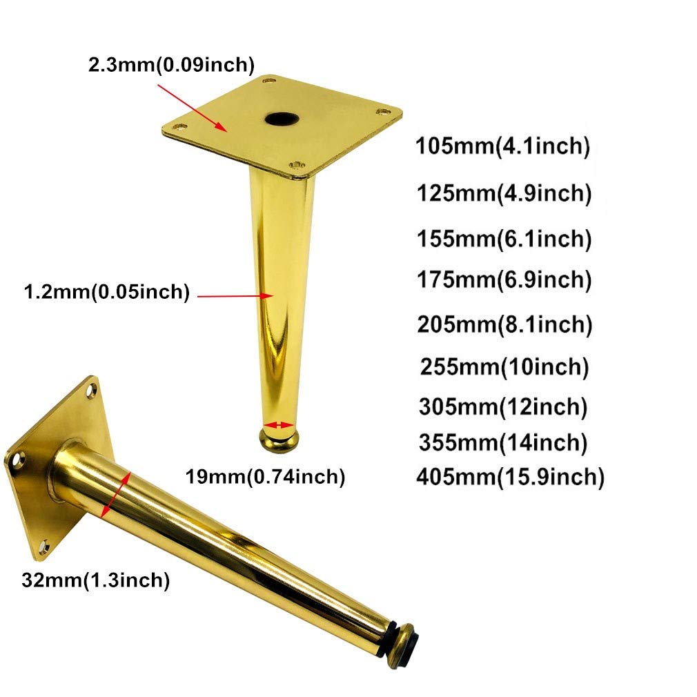 4 szt. Wysokość wymiany sofy, komoda ze śrubami Płyta montażowa(Straight,105mm)