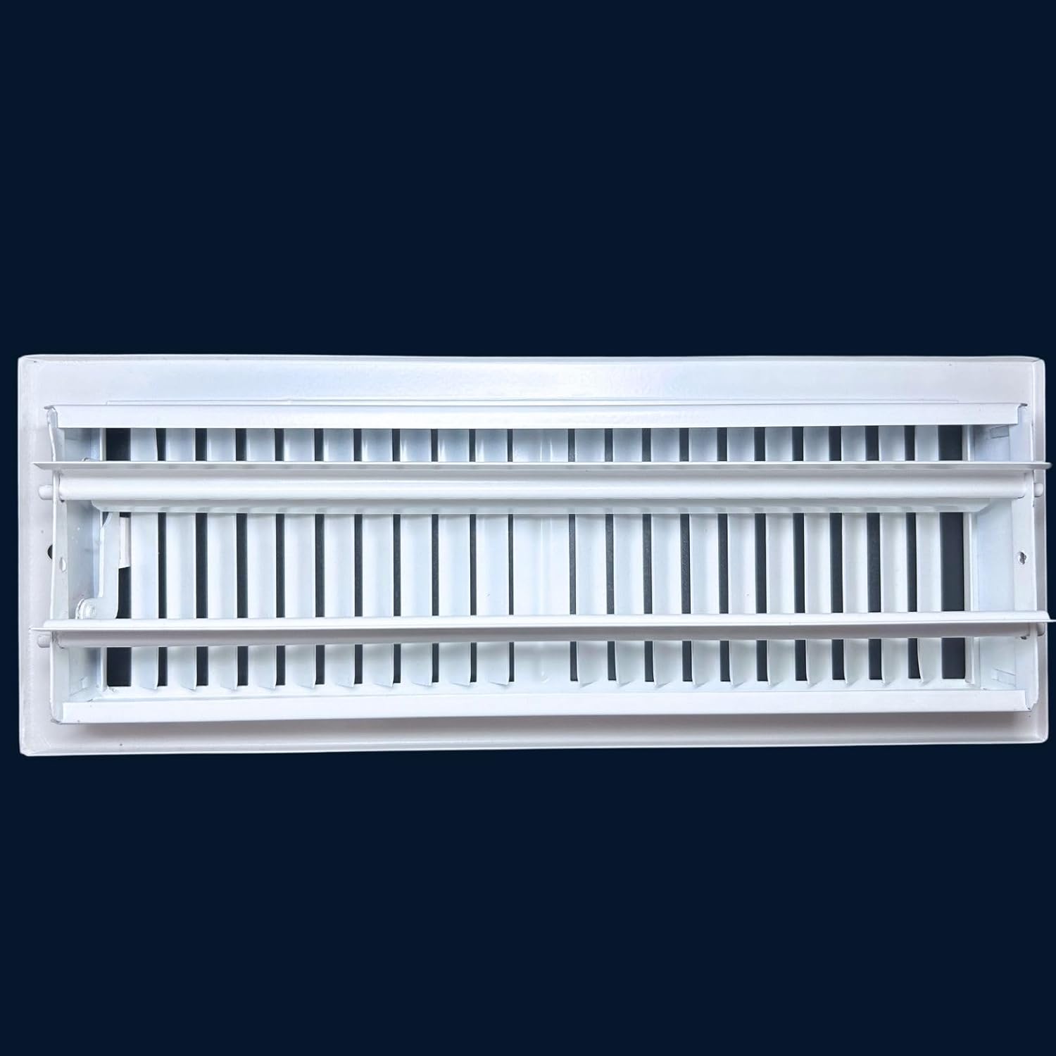 4" x 14" White Sidewall & Ceiling Register 2 Way – Steel Air Vent Cover, HVAC Supply Grille for Wall or Ceiling, Fits 4x14 Duct Opening, Heavy Duty Register
