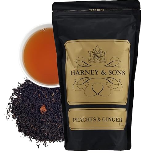 Harney Sons Fine Teas Melocotones y jengibre Té negro suelto 1 libra