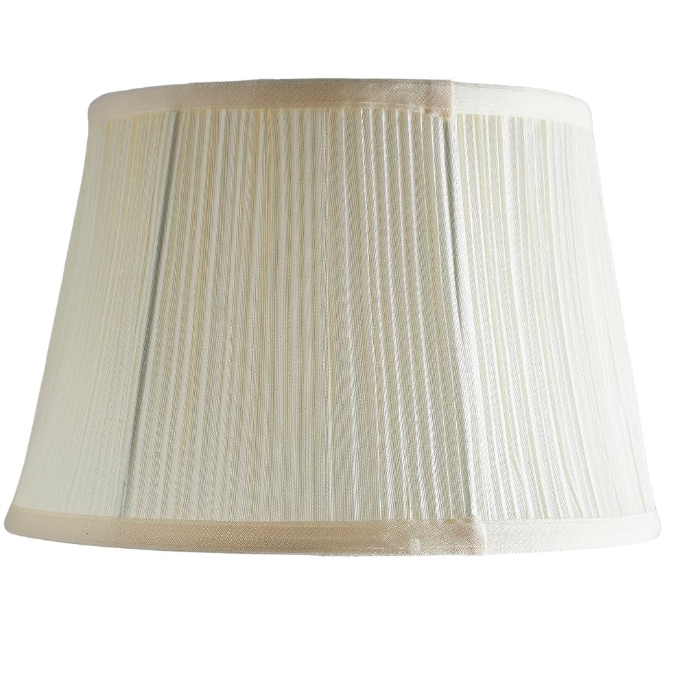 Britalia Cream Faux Silk Pleated Lampshade, 30cm Mushroom Tapered, Universal Fitting