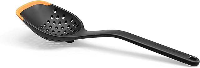 Fiskars Functional Form Łyżka Cedzakowa, Czarny/Pomarańczowy, 30 cm