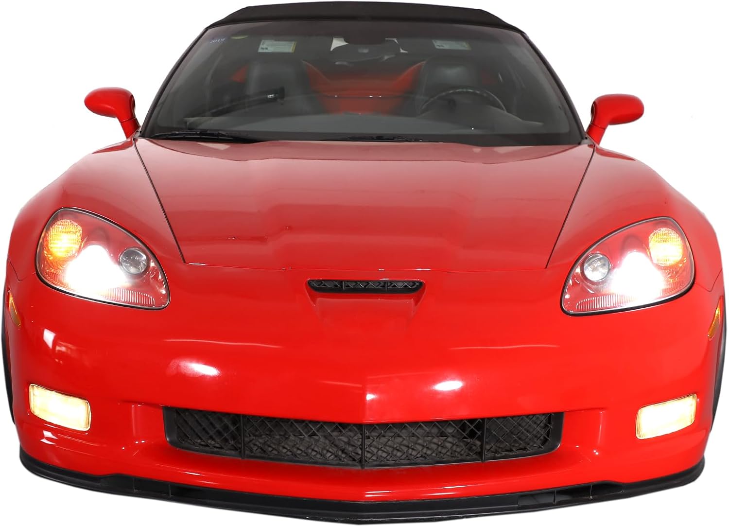 PIUGILH Car Front Fog Light Cover Fit for Corvette C6 2005-2013 Exterior Accessories, Smoked Front Fog Lamp Decorative Protection Trim Cover, Transparent Gray-2Pcs