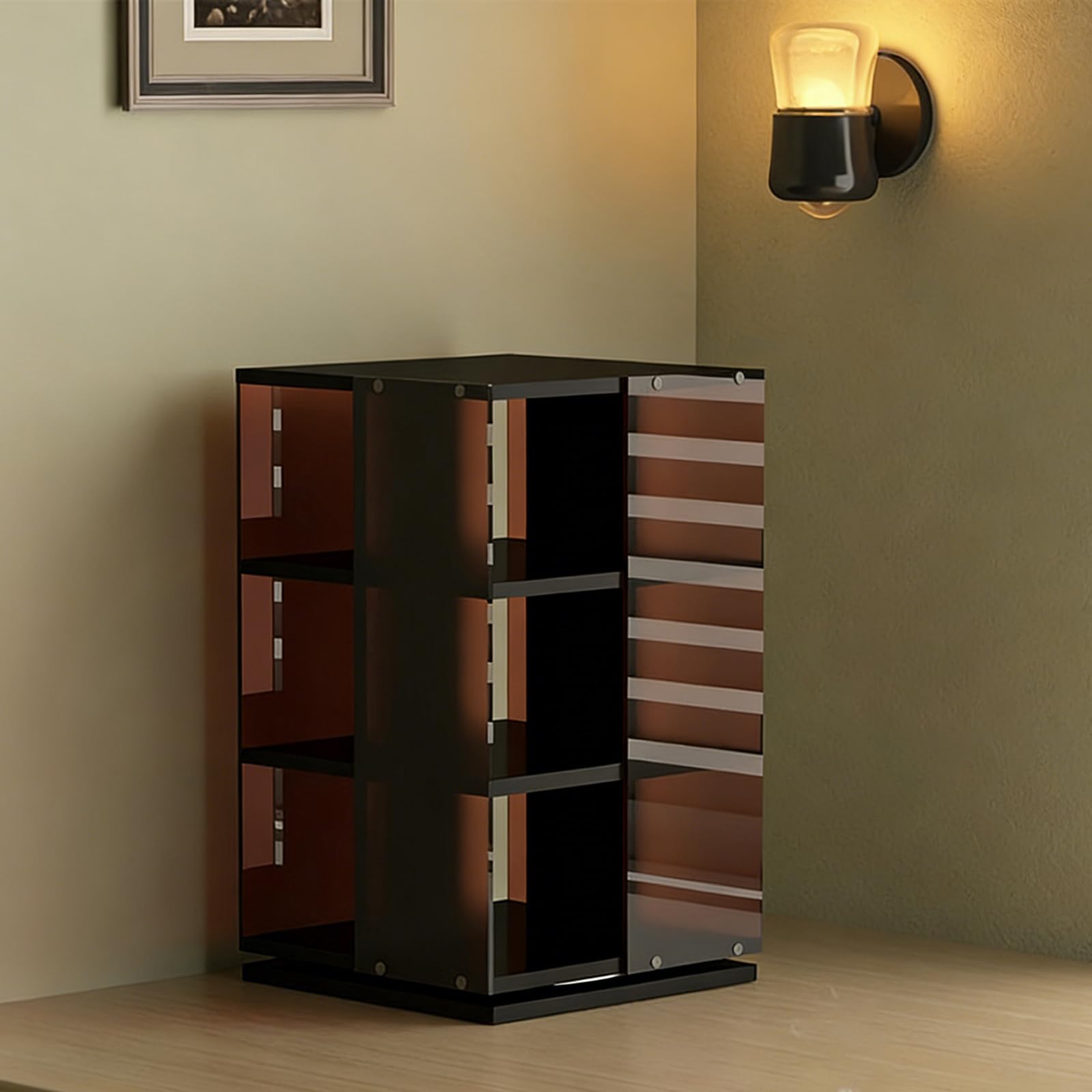 Estante de discos de vinilo multicapa ideal para decorar oficinas en casa 1