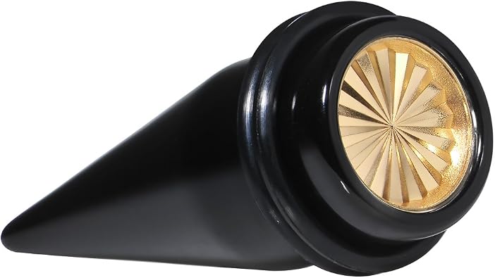Body Candy 5/8" Black Acrylic Flashy Tire Rim Taper Ear Gauge Plug 1 Piece