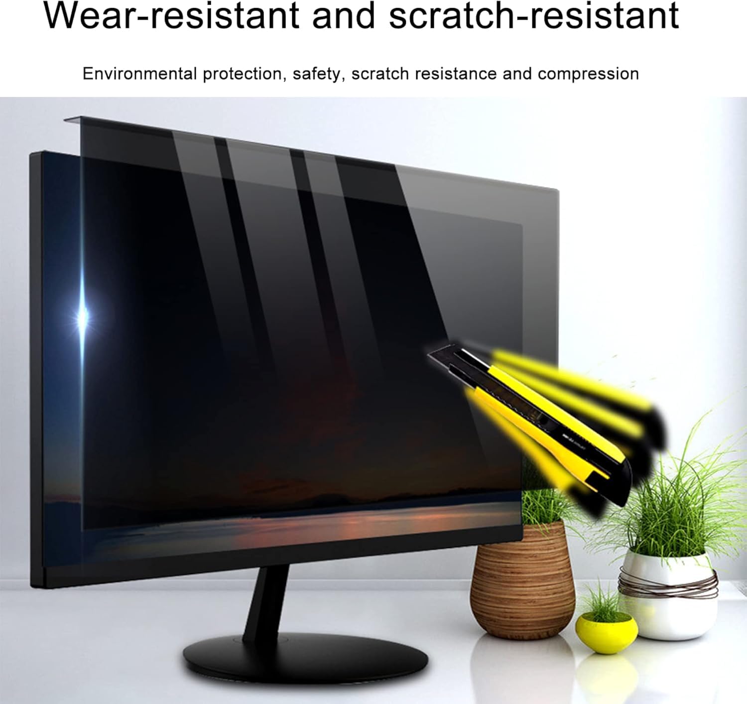 DARZYS Computer Privacy Screen Protector, Acrylic Privacy Film Easy Hanging Protective Panel For 18-20 Inch 458x280mm(18/20in 458x280mm)