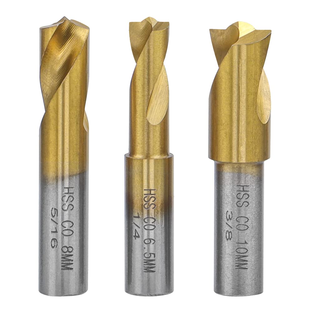 3 Pcs Set di Frese per Saldatura a Punti Saldatura a Punti in Cobalto Set Resa per Punti di Saldatura Punta per Rimuovere Frese per Saldatura a Punti