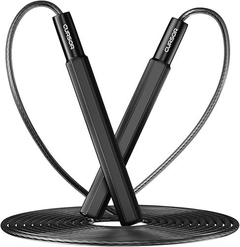 Cuerda de saltar, cable de cuerda de salto de velocidad rápida sin enredos con rodamientos de bolas para mujeres, hombres y niños, cuerda de saltar