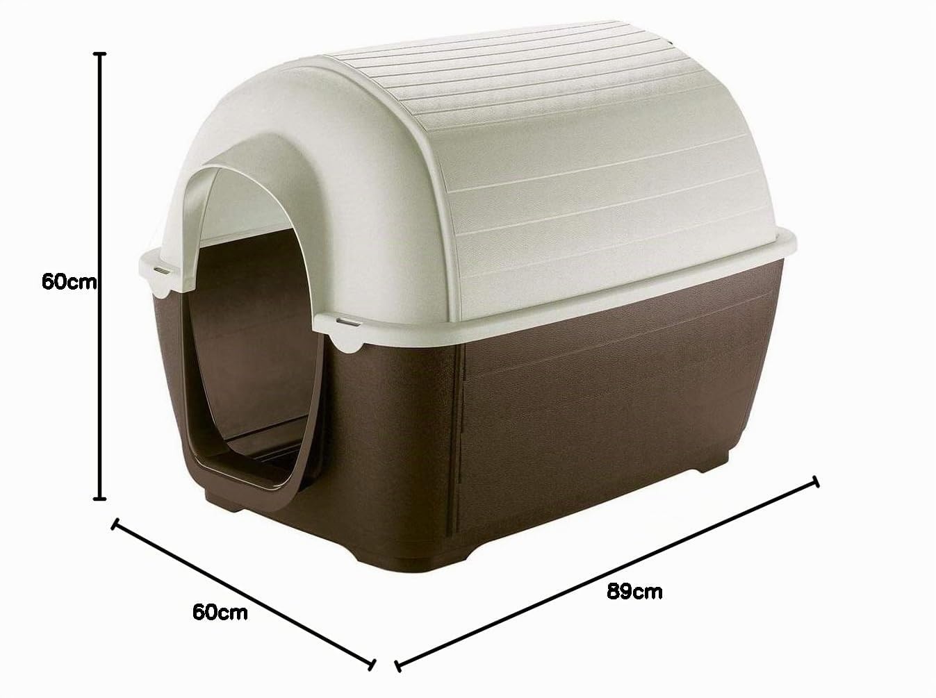 Ferplast Niche d'extérieur pour chiens KENNY 03, résistant aux chocs et rayons UV, système de drainage des liquides, grille pour l'aération, démontable pour le nettoyage, 60 x 89 x h 60 cm