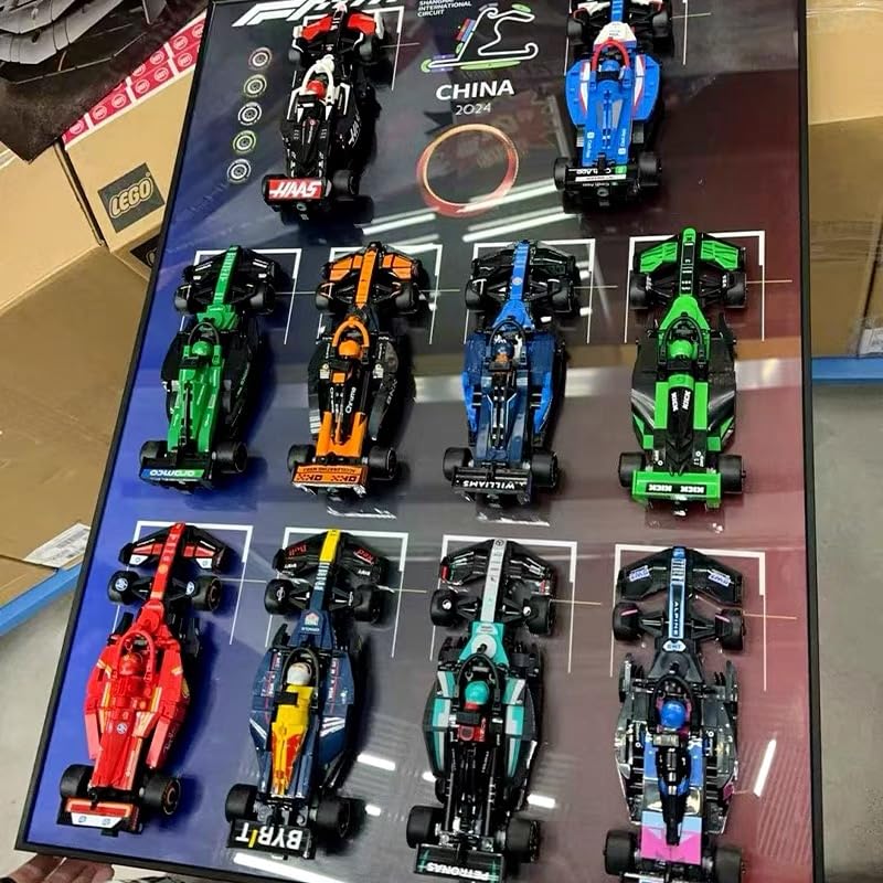 XIU F1 Display Board, Wall Mount with for Lego Speed Champions F1,Performance Race Car Building Set 77242-77251,Adult Collectibles Wall Mount, Home or Office Décor, Gradient Color (No Car Included)