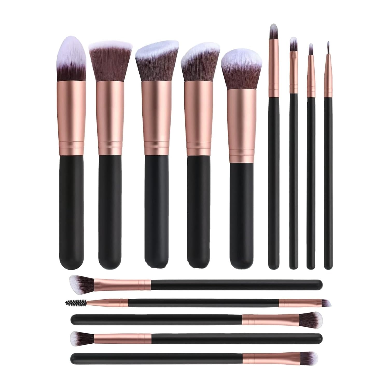 CloudlynMakeup Brushes 14 pcs Professional Cosmetic Makeup Brush Set Premium Synthetic Foundation Brush Blending Face Powder Blush Concealers Eyeshadow Brush Makeup Brushes Set Rose Gold