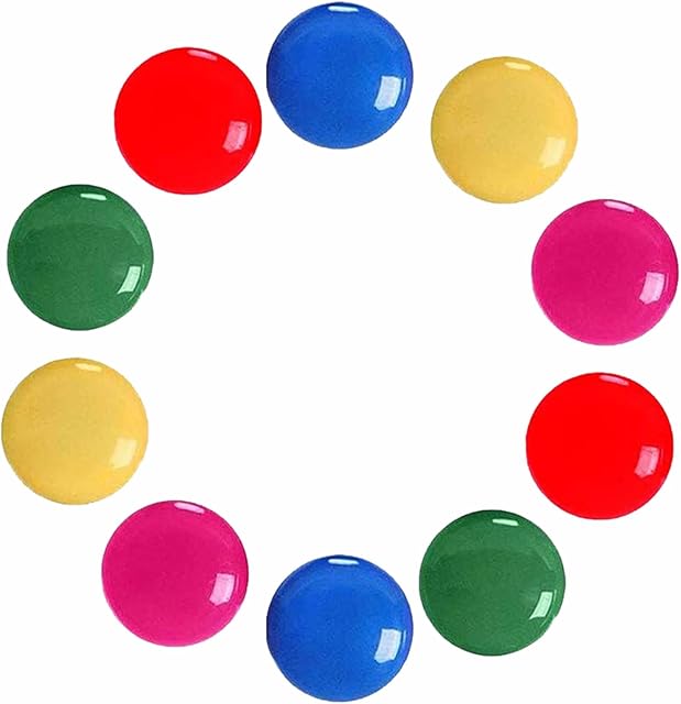 Magnets For Notice Board Strong Round Dots Buttons Magnet For Fridge Pin Board Magnetic Planning Whiteboard Refrigerator DIY Home Office School Stationery Accessories Five Assorted Colors (Pack Of 10)