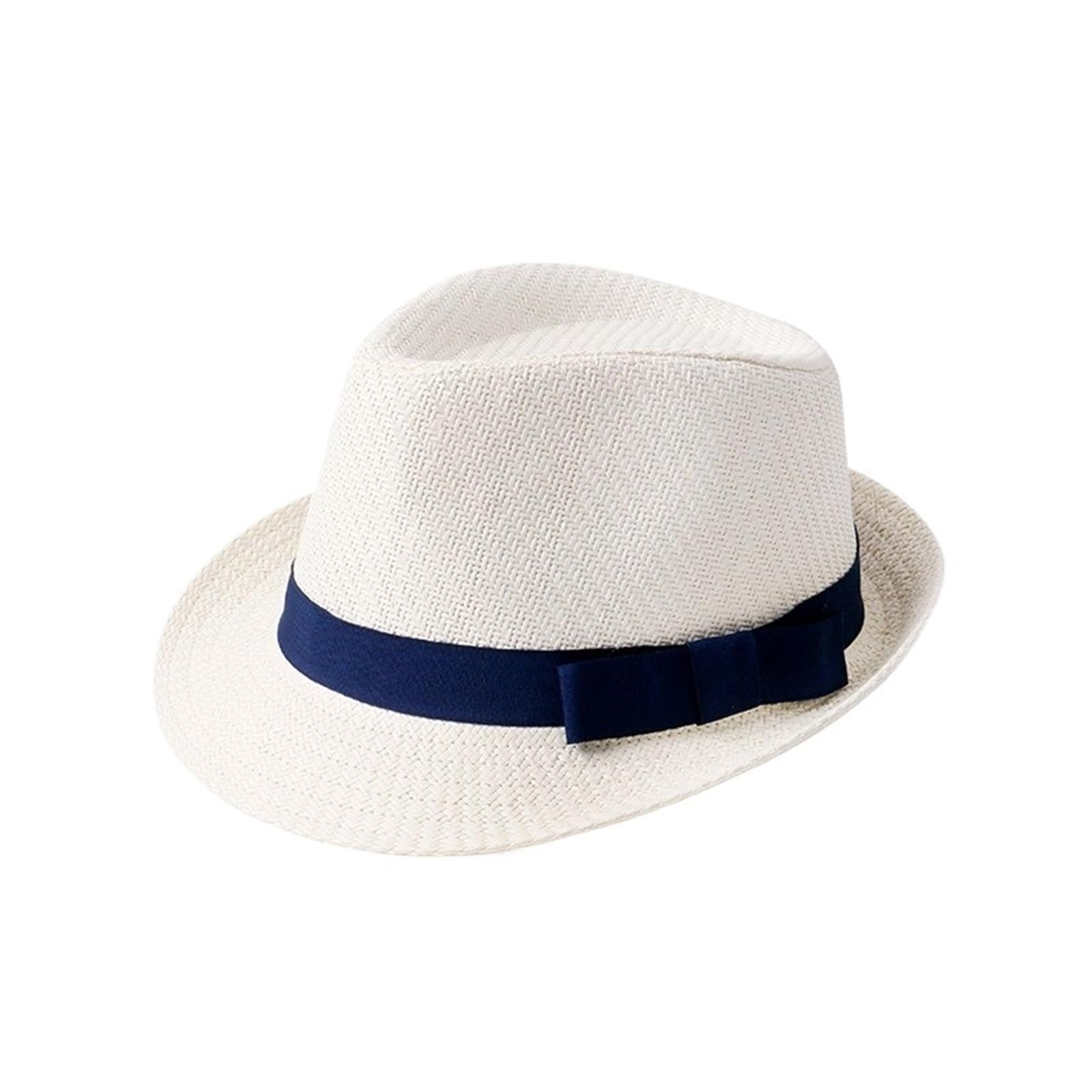 Sombrero Fedora Hombre Sombrero de paja grande for hombre, sombrero bombín, sombrero de paja de verano, sombrero de caballero, sombrero fedora for mujer, sombrero de cabeza grande for mujer(White blue