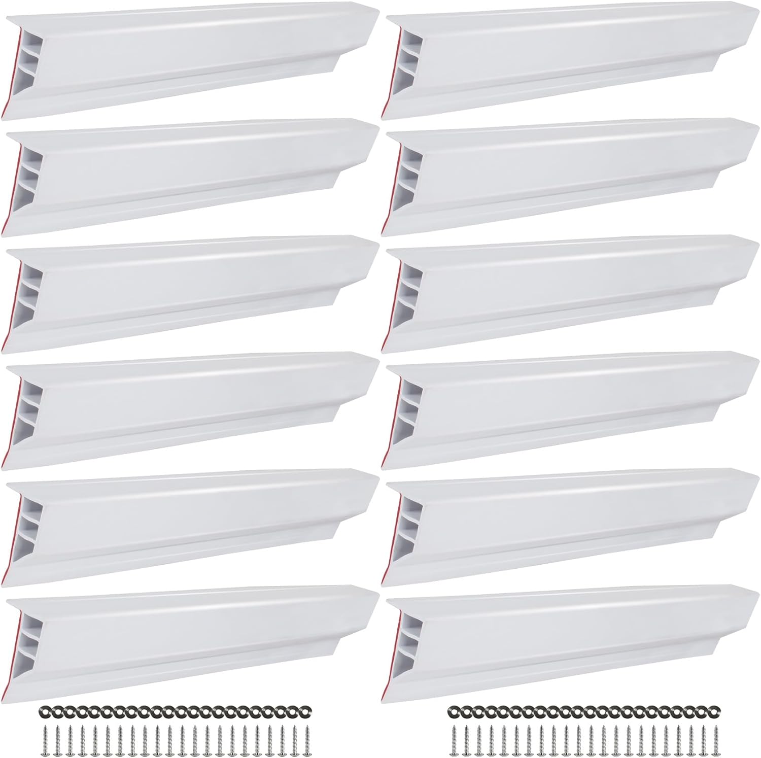 24ft Marine-Grade Dock Bumpers,12-Section PVC Dock Fenders with Stainless Steel Screws and Washers,Boat Dock Guards,Dock Post Bumpers for Docking Edges, Horizontal Decks or Piers(White)