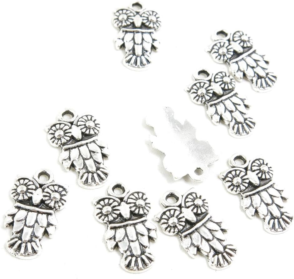 180 Pieces Jewelry Making Charms Antique Silver Tone for Necklace Pendant Bracelet S2KF1 Owl