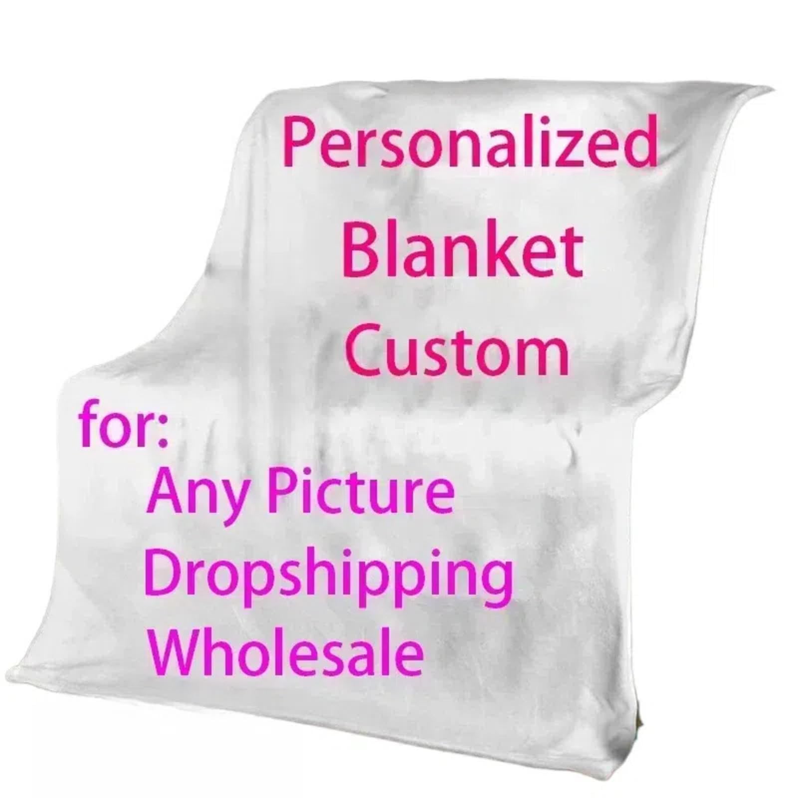 Personalizado Manta Personalizada Caliente Mantas DIY Cualquiera Imagen Foto Texto Manta para Cama Sofá Color1,70x100CM