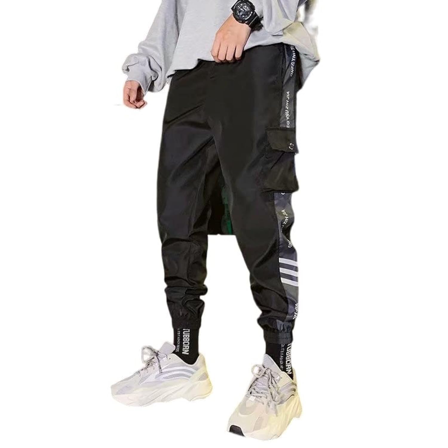 RIOXSMen's Sports Loose Pants Casual Running Jogging Workout Athletic Workout Trousers With Pockets