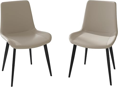 Vista 109 de Sillas de comedor, modernas sillas de comedor de piel sintética con patas de metal resistentes, asiento tapizado, sillas laterales decorativas