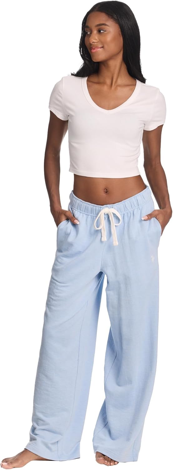 U.S. Polo Assn. Womens Sweatpants with Pockets, French Terry Womens Joggers Wide-Leg Sweats - Image 7
