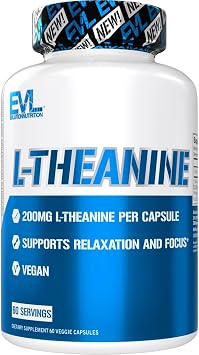 EVL L-Theanine 200mg Capsules for Focus & Relaxation - 60 Servings