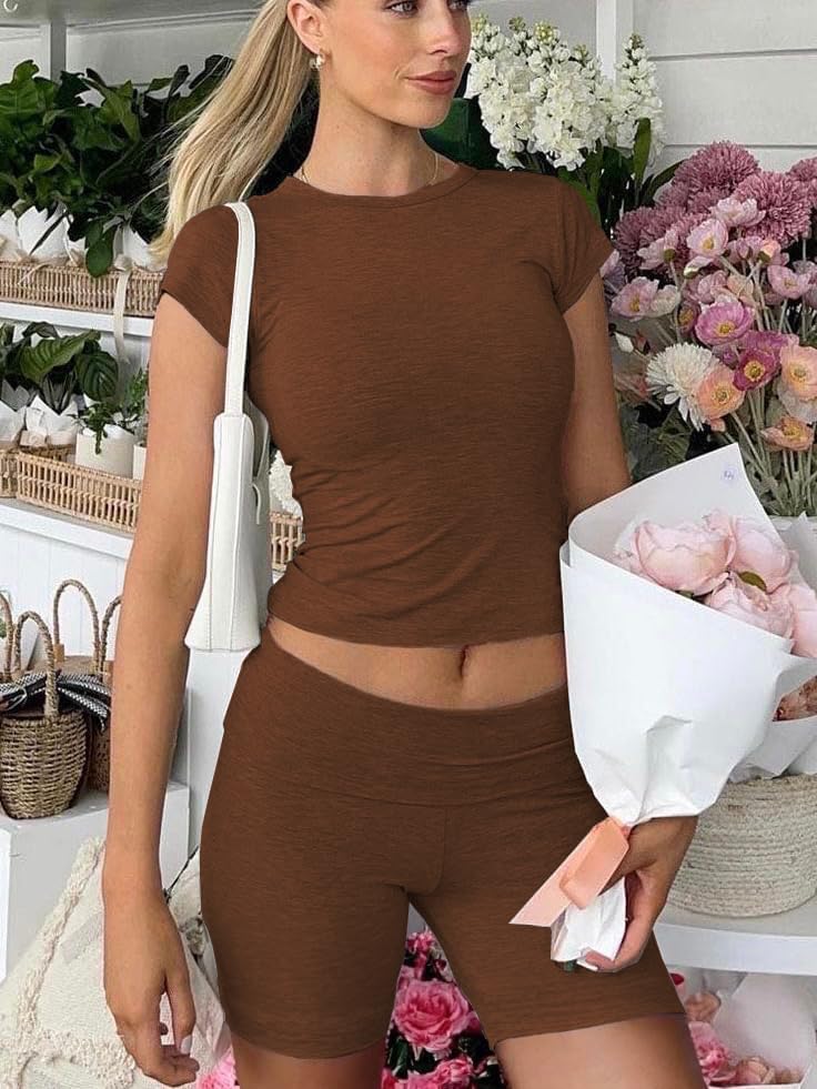 Image of Nimsruc Two Piece Lounge Sets For Women short sets