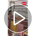 Image of CIPLA PLAST Stainless Steel Heavy Duty Double Pole 3 Layer Foldable & Movable Prince Jumbo Cloth Drying Stand for Balcony and Floor BRC-786 SS (Green)