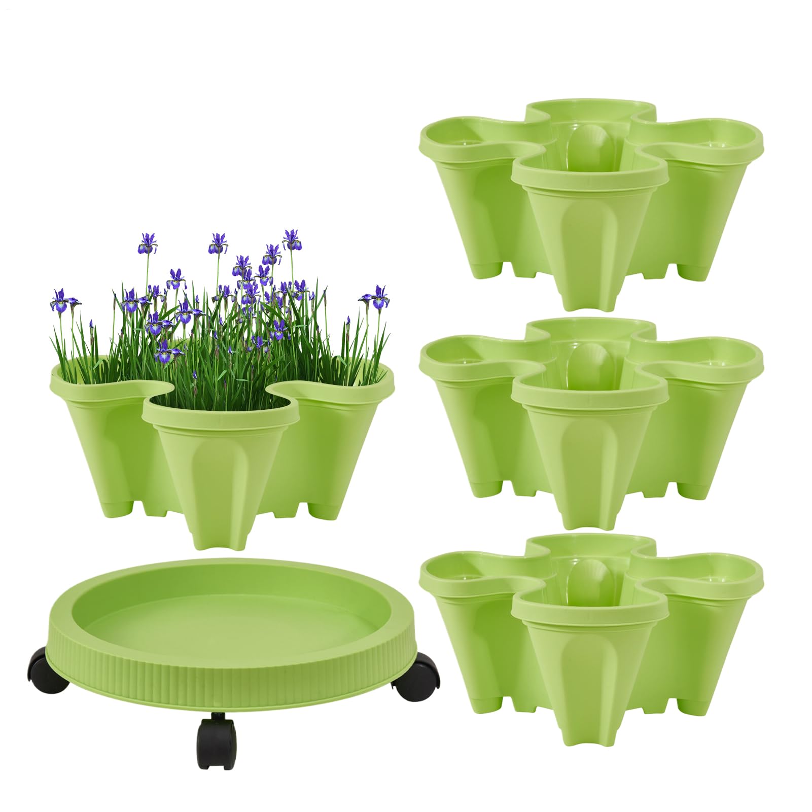 Maceta Con autorriego Jardinera para huerto Torre para plantas independiente Soporte para fresas Jardinera para hierbas aromáticas Estante decorativo para macetas Soporte Vertical para plantas