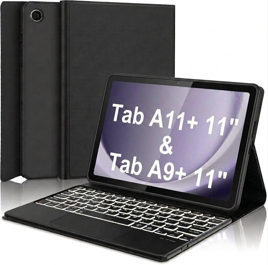 typecase Keyboard case for Samsung Galaxy Tab A9 Plus (11 Inch) / A9+ (11 Inch) with 7-Colors Backlits & Touchpad, Pen Holder, Multi Angle, Wireless Bluetooth Magnetically Detachable Keybaord Cover-image-40