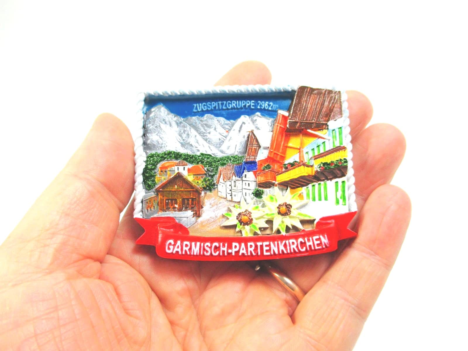 Broche Émaillée Vintage - Souvenir École De Ski Garmisch USA