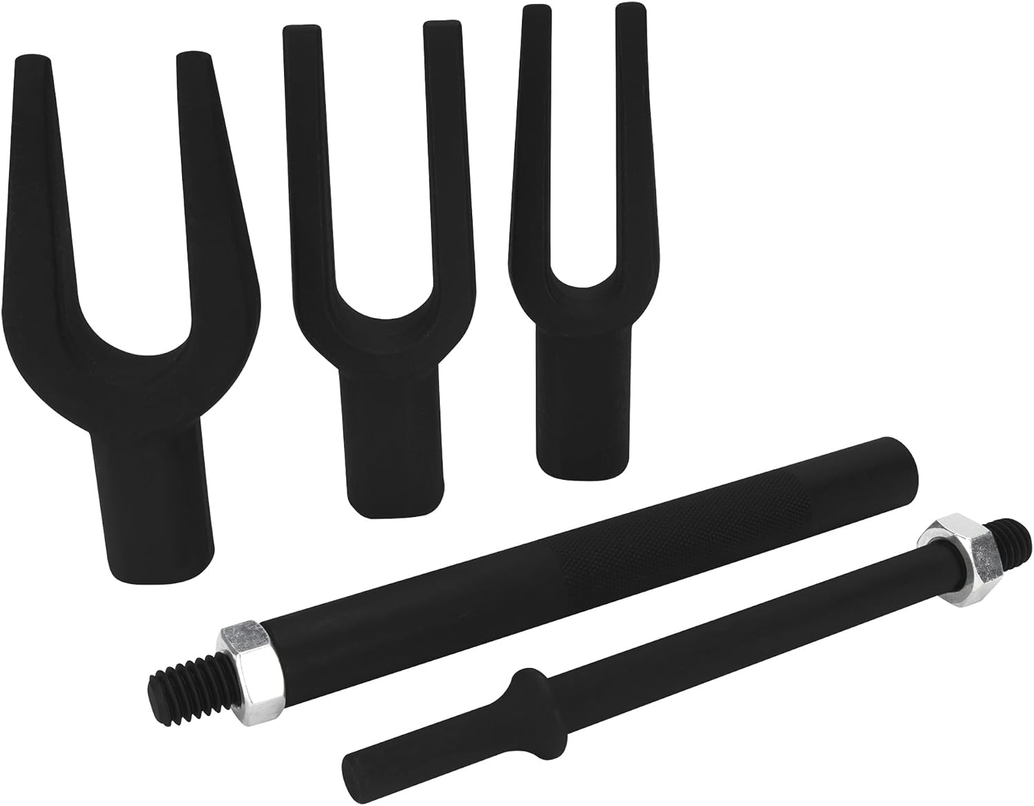 Performance Tool W83053 5-Piece Interchangeable Pickle Fork Set for Tie Rods, Ball Joint Removal, Pitman Arms, Suspension Pry Bar Set, Air Hammer Tool, Carrying Case