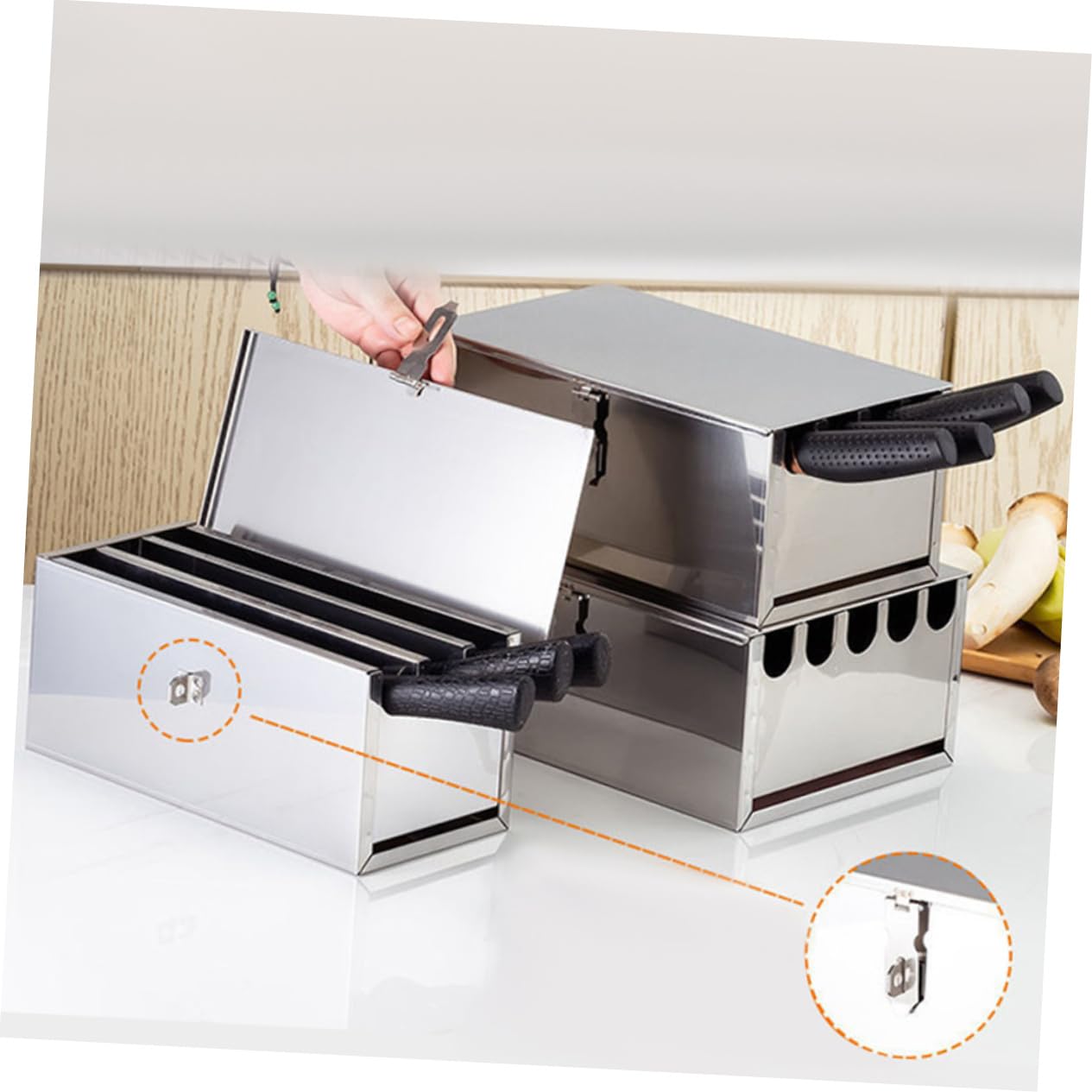 Portautensili Cucina in Acciaio Inox Bianco, Organizer da Banco
