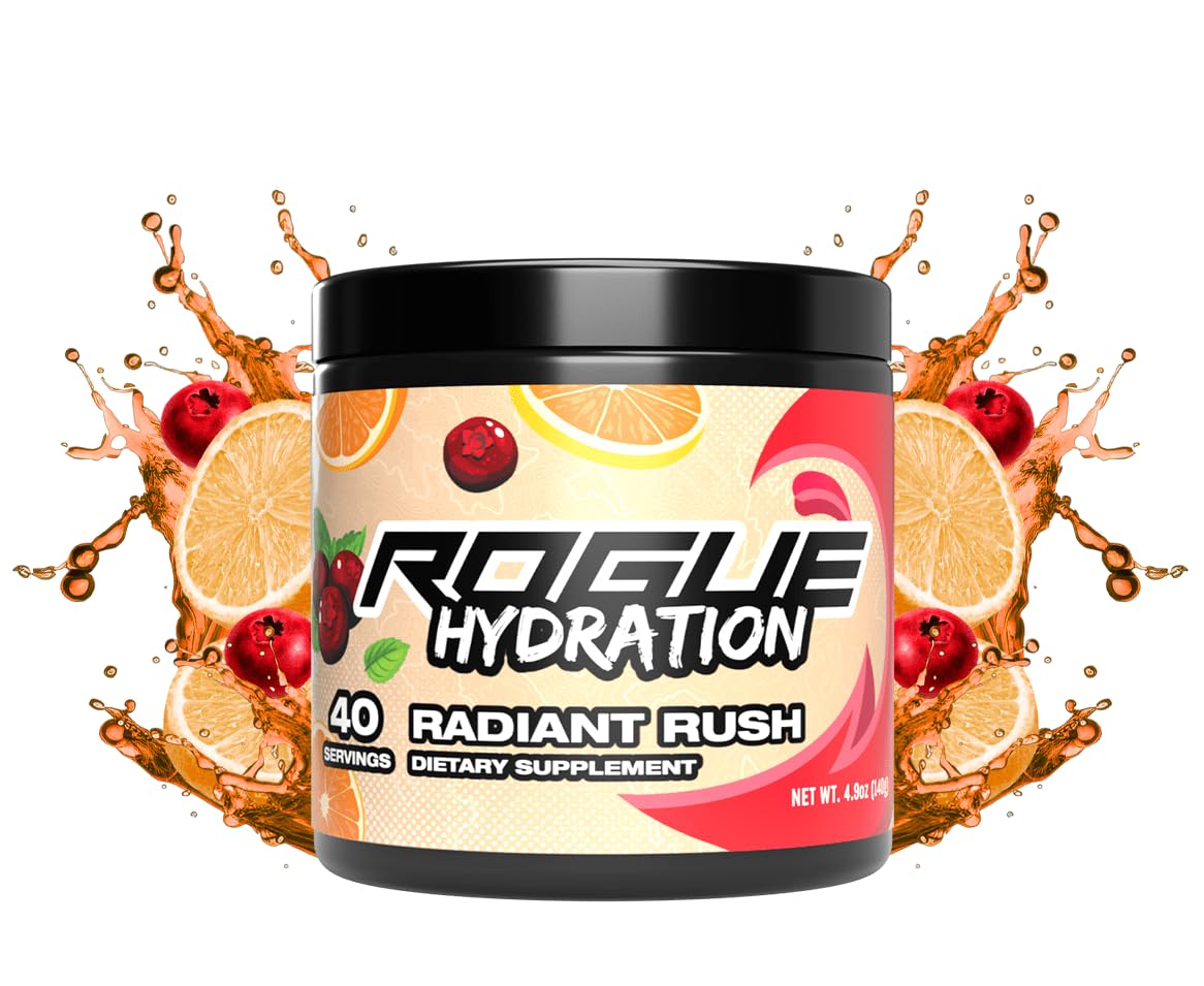 Rogue Energy Hydration Powder for Daily Use & Long Gaming Hours - Electrolyte Powder with Magnesium, Potassium, Vitamin - Hydrate Electrolyte Powder -