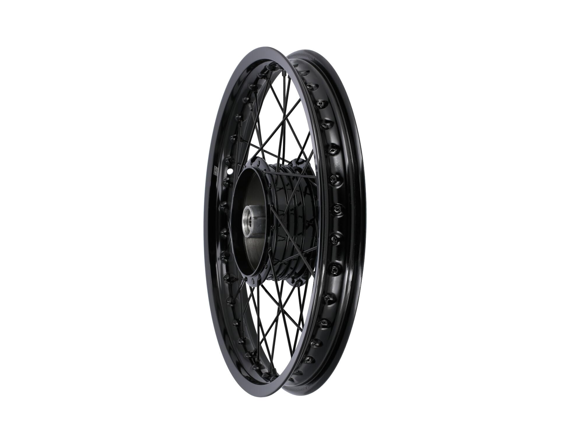 Set: 2x Speichenrad 1,6 x 16" Alufelge, Speichen, Nabe in Schwarz - für Sim