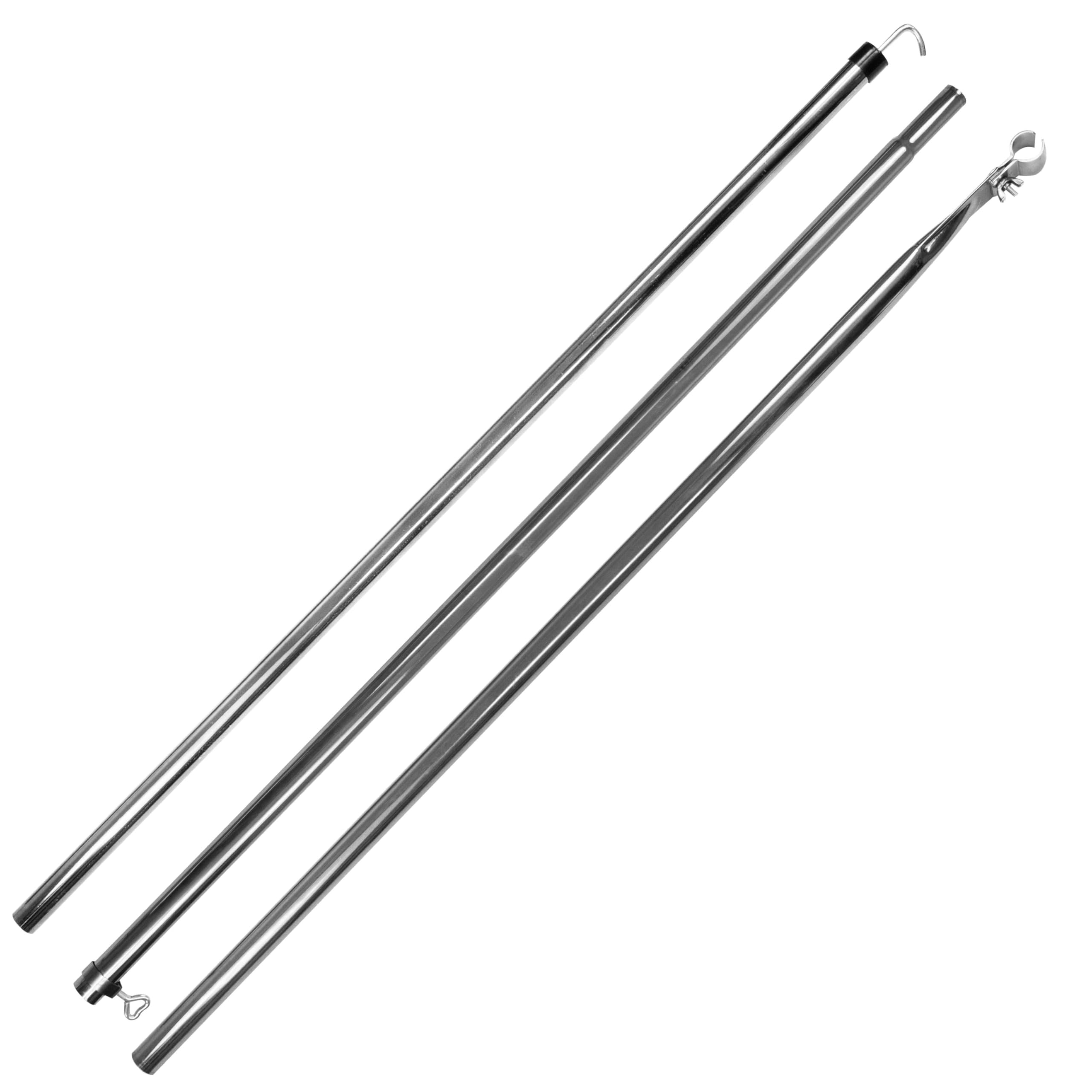Lot de 2 barres de toit - En acier - Avec pince et crochet - Télescopiques de 190 à 290 cm