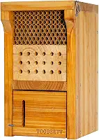 TOOBEETT Mason Bee House Revestido com Cera Mason Bee Hive Inseto de Madeira Hotel Carpenter Bee House para Ambientes Externos Atrai Polinizadores de Abelhas Pacíficos para O Seu Jardim