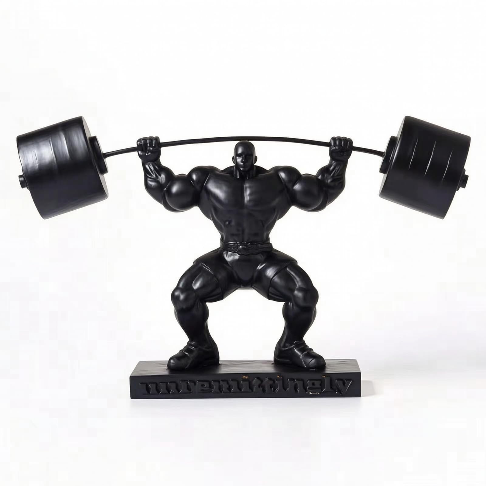 Estatua de Resina Escultura Hombre Figura Decorativa Deportiva Cuerpo con Efecto Bronce y Base Firme Adecuada para Escritorio, Negro, Mantenerse Firme