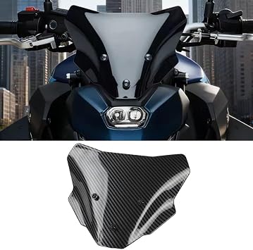 Motorcycle Windscreen Fit for Yamaha MT07 MT-07 MT 07 2025- Front Windshield Fairing Wind Air Deflector Visor Wind Screen Protector Carbon Fiber Pattern